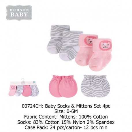 Hudson Baby Baby Socks & Mittens Set 4pc - 00724