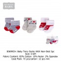 Hudson Baby Terry Socks With Non Skid (3's/Pack) 00699
