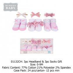 Hudson Baby Giftset Headband (3 Pcs) + Socks (3 Pcs) 01132