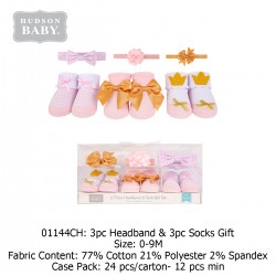 Hudson Baby Giftset Headband (3 Pcs) + Socks (3 Pcs) 01144
