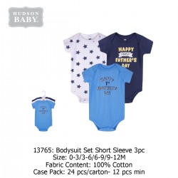 Hudson Baby Hanging Bodysuit Baby Romper (3's Pack) 13765