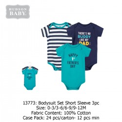 Hudson Baby Hanging Bodysuit Baby Romper (3's Pack) 13773