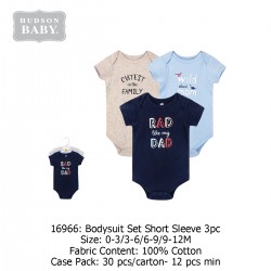 Hudson Baby Hanging Bodysuit Baby Romper (3's Pack) 16966