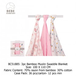Bebe Comfort Bamboo Muslin Swaddle Blanket (3\'s/Pack) BC51885