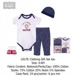 Hudson Baby Clothing Gift Set (4 Pcs) 10179