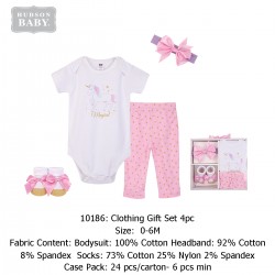 Hudson Baby Clothing Gift Set (4 Pcs) 10186