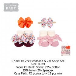 Hudson Baby 2 Headband and 2 Socks Set (4 Pcs) 07901