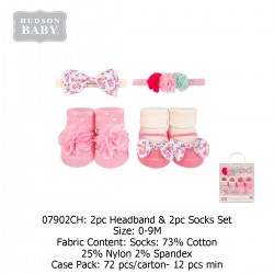 Hudson Baby 2 Headband and 2 Socks Set (4 Pcs) 07902