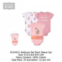 Hudson Baby Hanging Bodysuit Baby Romper (3's Pack) 01244