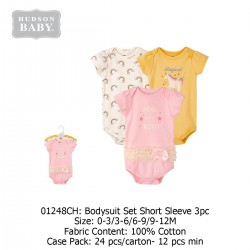 Hudson Baby Hanging Bodysuit Baby Romper (3's Pack) 01248
