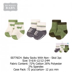 Hudson Baby Baby Socks With Non Skid (3's Pack) 00776