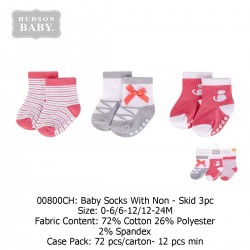 Hudson Baby Baby Socks With Non Skid (3\'s/Pack) 00800