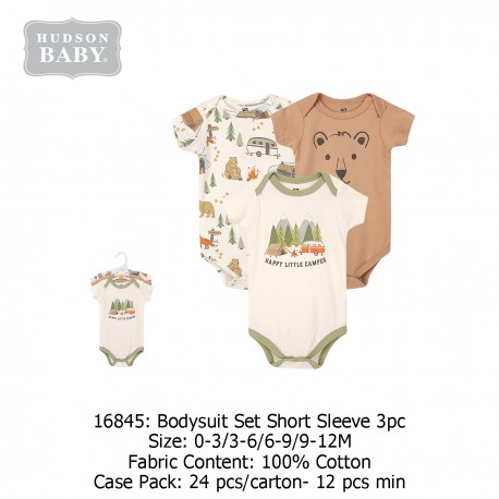 Hudson Baby Hanging Bodysuit Baby Romper (3\'s/Pack) 16845