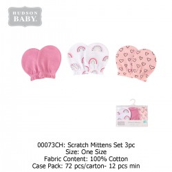 Hudson Baby Scratch Mitten (3 Pack/Set) 00073