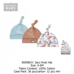 Hudson Baby Caps (3\'s/Pack) 00098