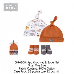 Hudson Baby Caps (2 Pcs) + Socks Set (2 Pcs) 00148