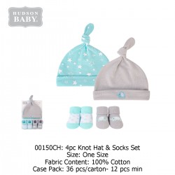 Hudson Baby Caps (2 Pcs) + Socks Set (2 Pcs) 00150