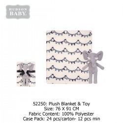 Hudson Baby Plush Blanket & Toys Paisley Elephant 52250