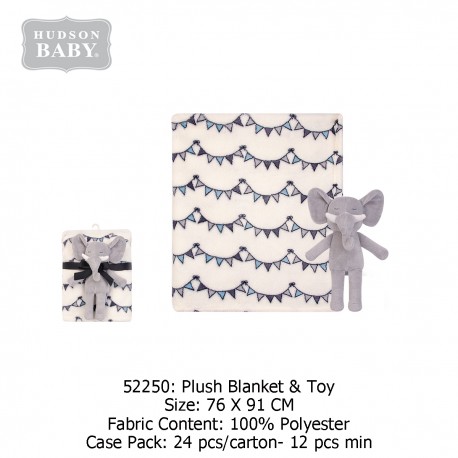 Hudson Baby Plush Blanket & Toys Paisley Elephant 52250