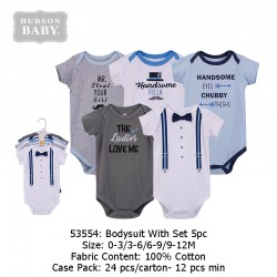 Hudson Baby Hanging Bodysuit Baby Romper (5\'s/Pack) 53554