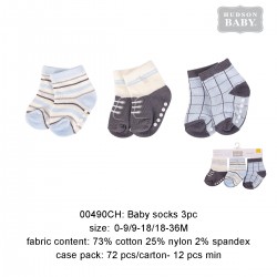Hudson Baby Baby Socks With Non Skid (3\'s/Pack) 00490