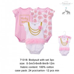 Hudson Baby Hanging Bodysuit Baby Romper (3's Pack) 71318
