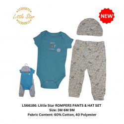 Little Star Baby Rompers Pants & hats Set LS66186