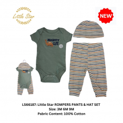 Little Star Baby Rompers Pants & hats Set LS66187
