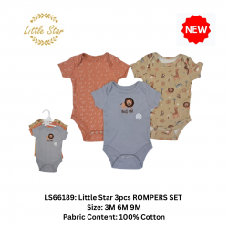Little Star Hanging Bodysuit Baby Romper (3's Pack) LS66189