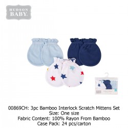 Hudson Baby Scratch Mitten (3 Pack/Set) 00869