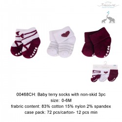 Baby Terry Socks With Non Skid (3\'s/Pack) 00468CH