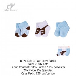 Baby Terry Socks (3\'s/Pack) BP71533