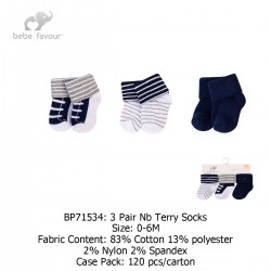 Baby Terry Socks (3\'s/Pack) BP71534