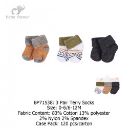 Baby Terry Socks (3\'s/Pack) BP71538