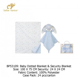 Bebe Favour Baby Dotted Blanked & Toy Giftset BP53109