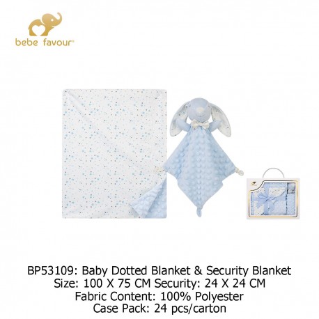 Bebe Favour Baby Dotted Blanked & Toy Giftset BP53109