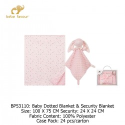 Bebe Favour Baby Dotted Blanked & Toy Giftset BP53110