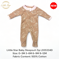 Little Star Baby Zips Sleepsuit - LS55334D