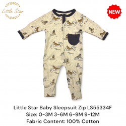 Little Star Baby Zips Sleepsuit - LS55334F