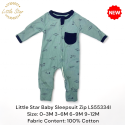 Little Star Baby Zips Sleepsuit - LS55334I