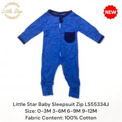 Little Star Baby Zips Sleepsuit - LS55334J