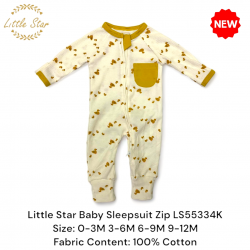 Little Star Baby Zips Sleepsuit - LS55334K