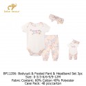 Bebe Favour Baby Bodysuit & Footed Pant & Headband Set (3\'s/Pack) BP11206
