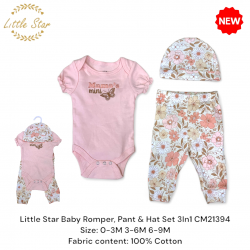 Little Star Baby Rompers, Pant & Hat Set 3in1 CM21394