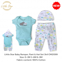 Little Star Baby Rompers, Pant & Hat Set 3in1 CM21399