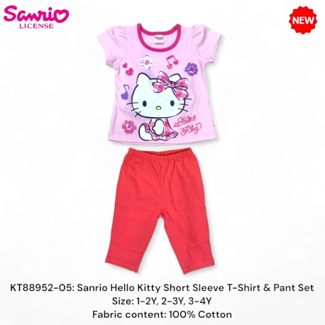 Sanrio Hello Kitty Short Sleeve T-Shirt & Pants Set KT88952-05