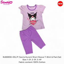 Sanrio Kuromi Short Sleeve T-Shirt & Pants Set KU88808-05