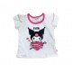 Sanrio Kuromi Short Sleeve T-Shirt & Pants Set KU88808-05 white/Maroon