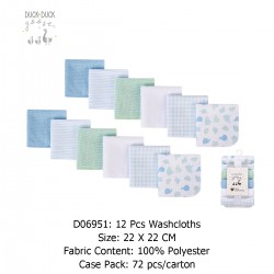 Duck Duck Goose Washcloths (12 Pcs) D06951