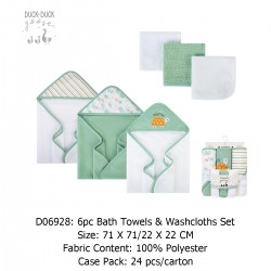 Duck Duck Goose Bath Towels & Washcloths 6pcs Set D06928